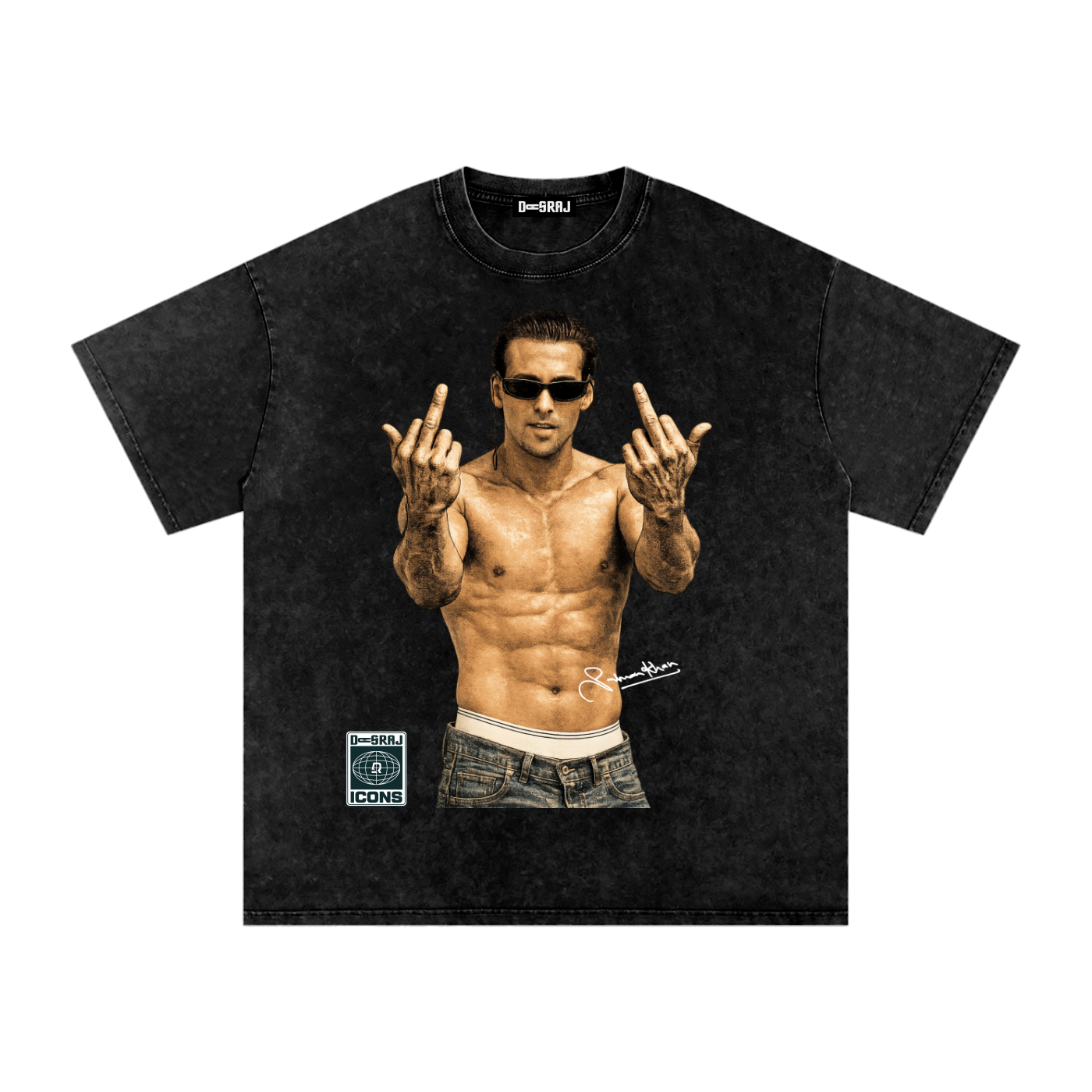 SALMAN Snow Washed Oversized T-Shirt