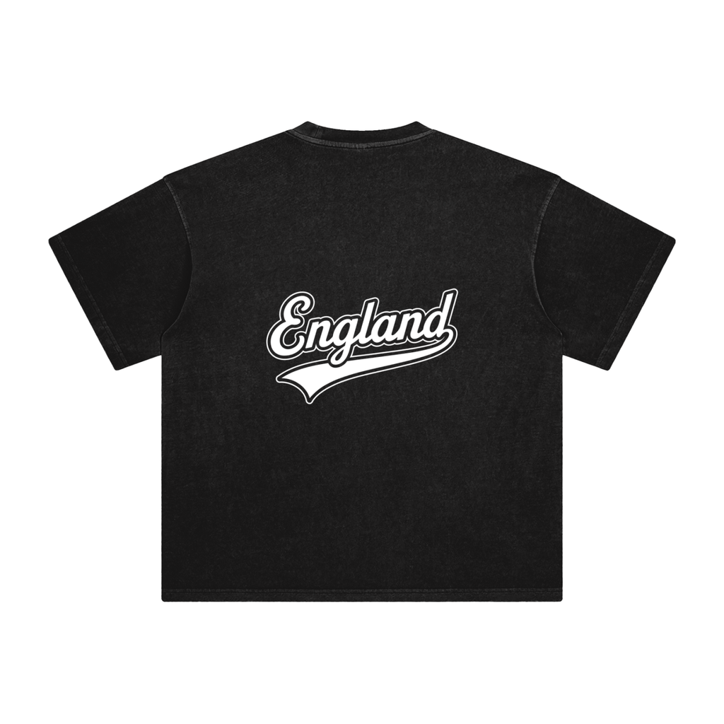 England Varsity Enzyme Washed T-Shirt White Print