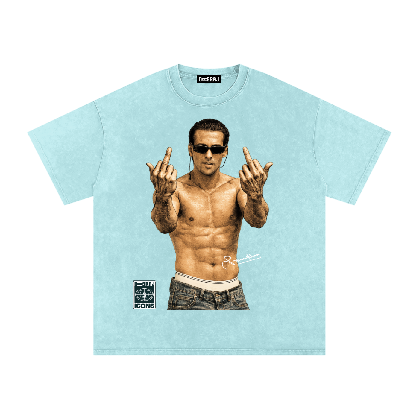 SALMAN Snow Washed Oversized T-Shirt