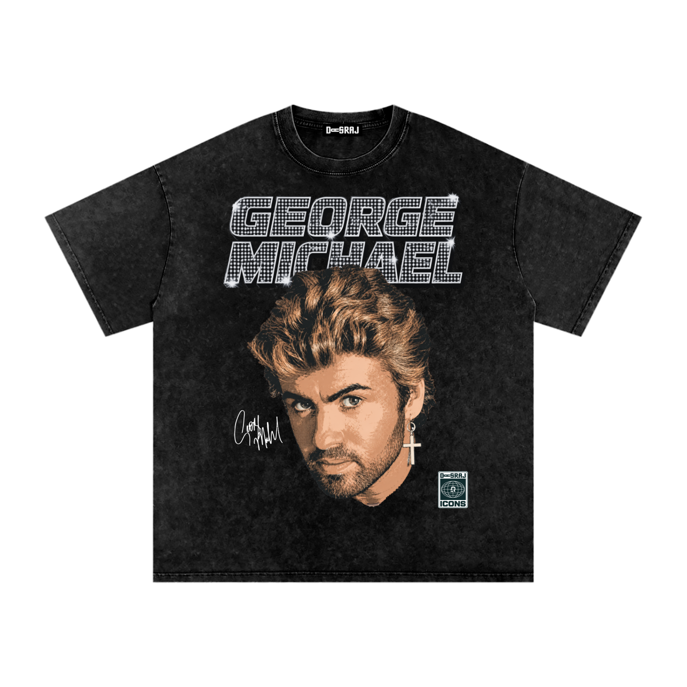 George Michael Snow Washed Oversized T-Shirt