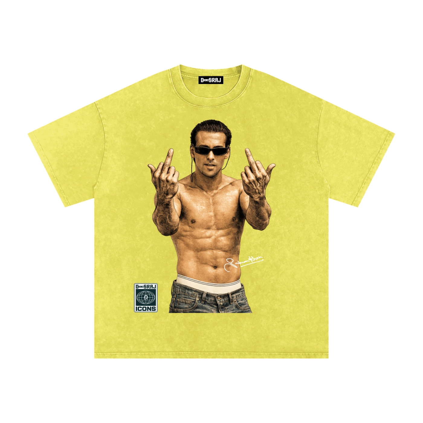SALMAN Snow Washed Oversized T-Shirt