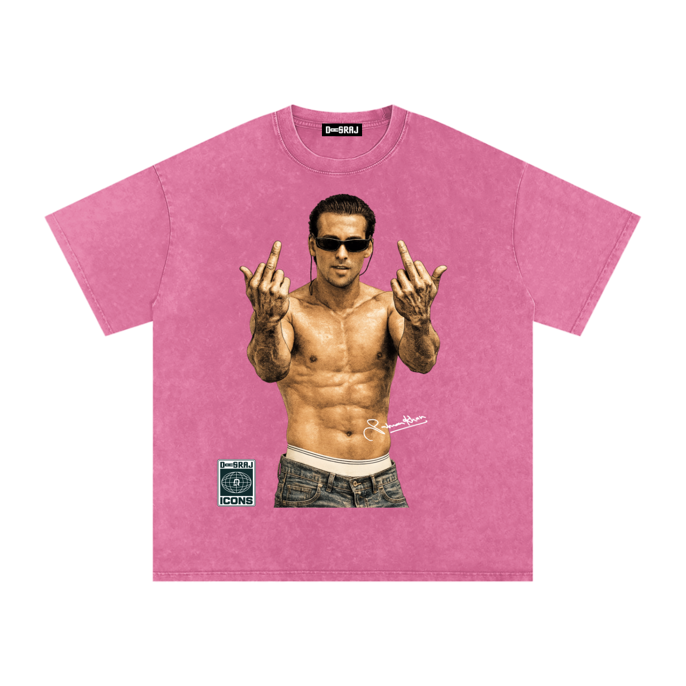 SALMAN Snow Washed Oversized T-Shirt