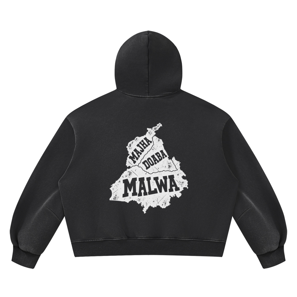 Panjab Culture Dept. Washed Boxy Fleece Hoodie Elite