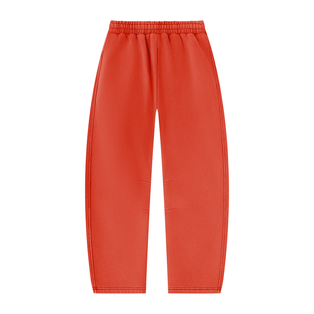 Culture Dept. Washed Barrel Leg Fleece Sweatpants Red