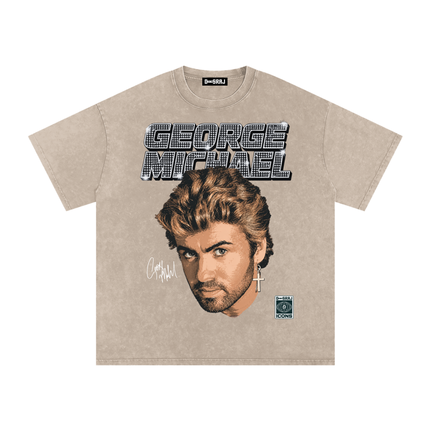 George Michael Snow Washed Oversized T-Shirt