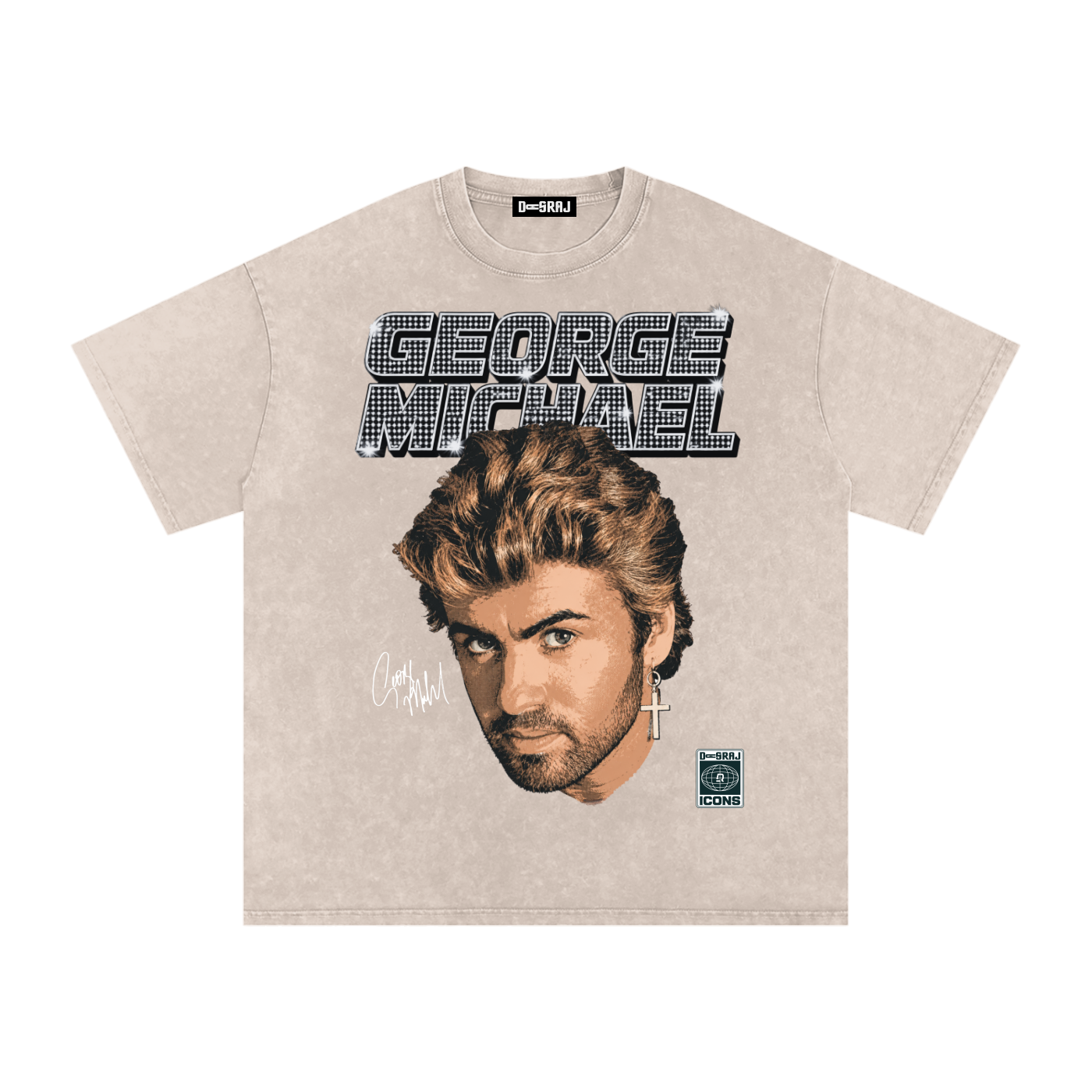 George Michael Snow Washed Oversized T-Shirt